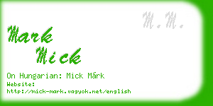 mark mick business card